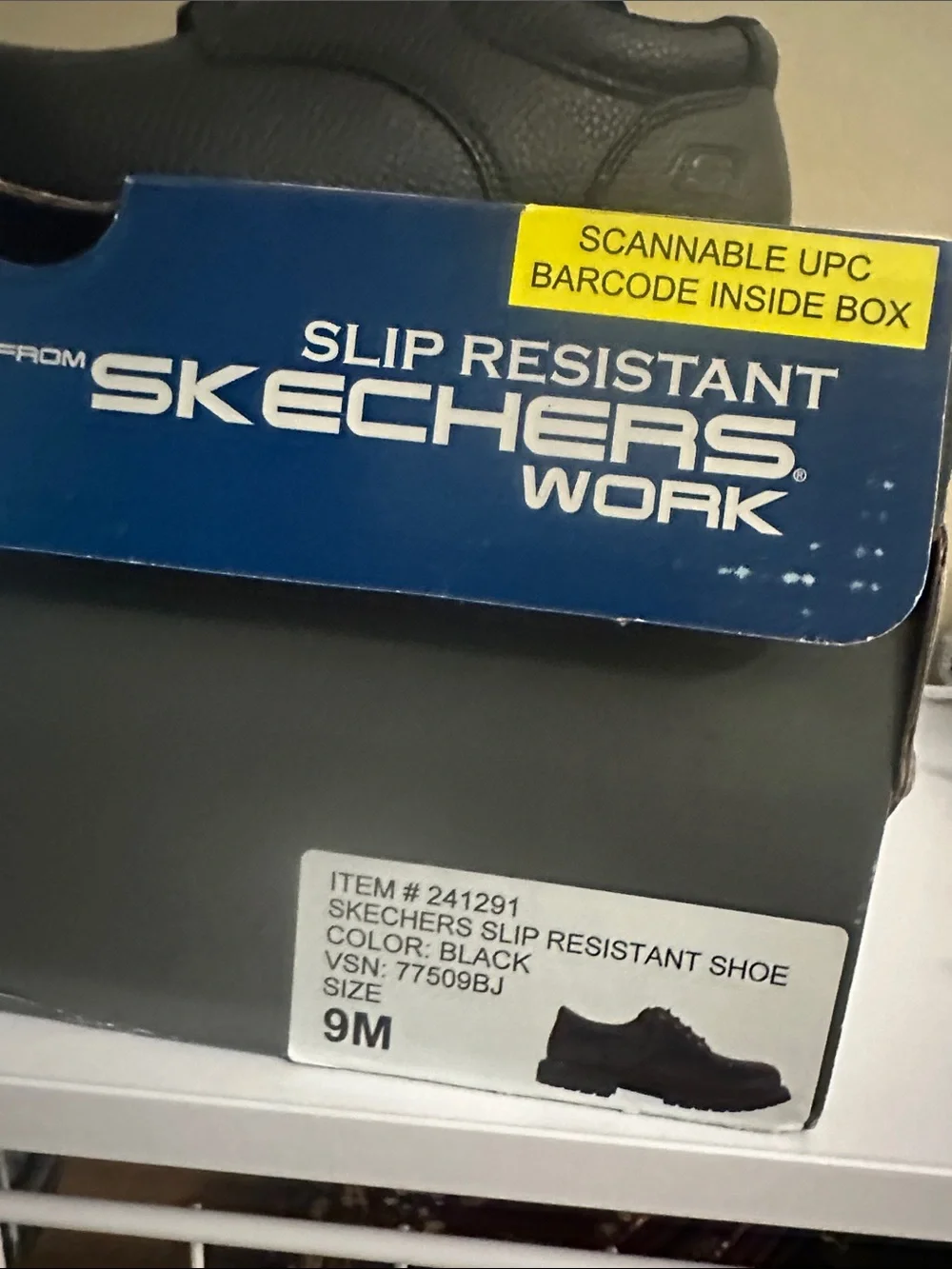 Skechers Men's Black Lace-Up Slip-Resistant Memory Foam Oxfords